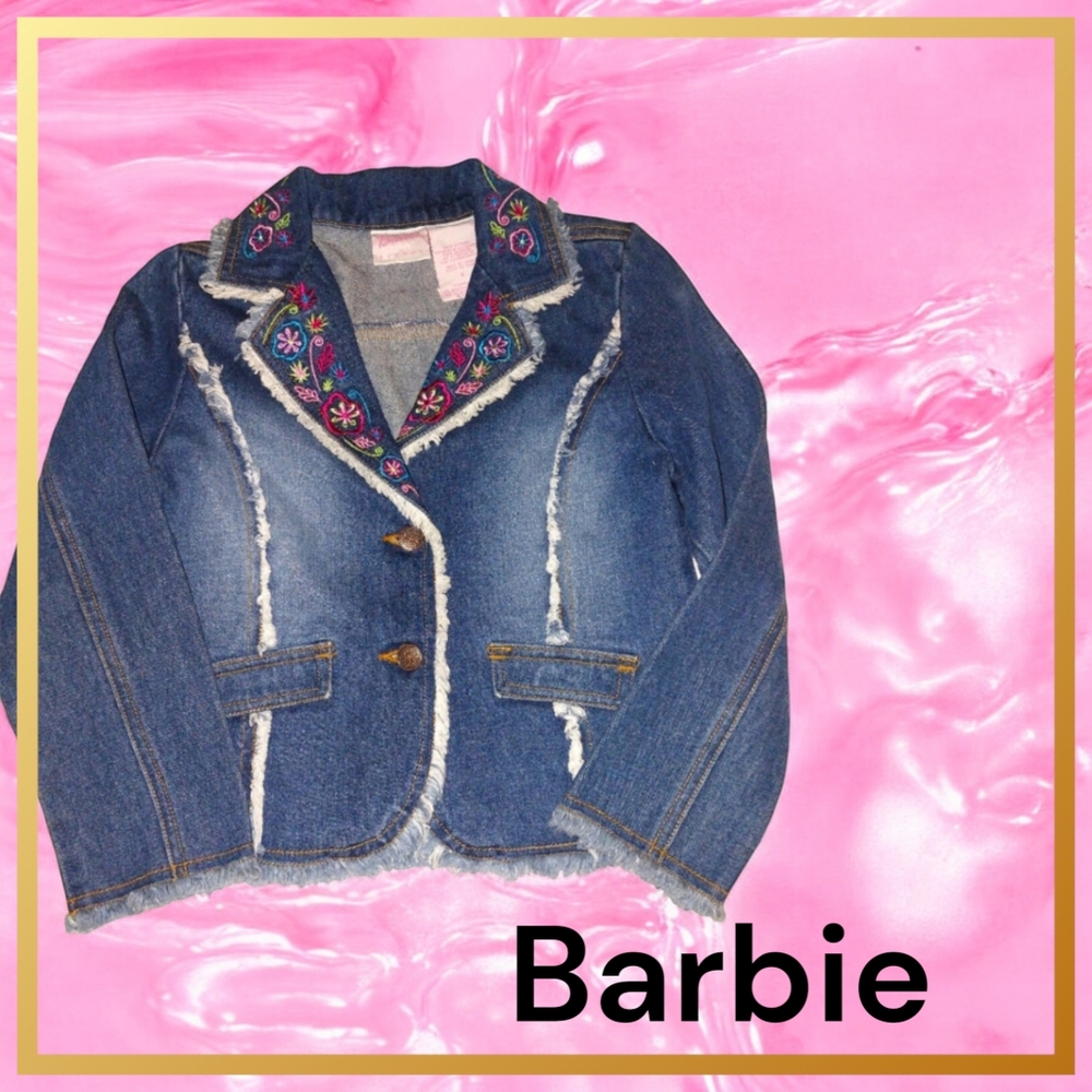 BARBIE GIRLS EMBROIDERED JEAN JACKET BLAZER